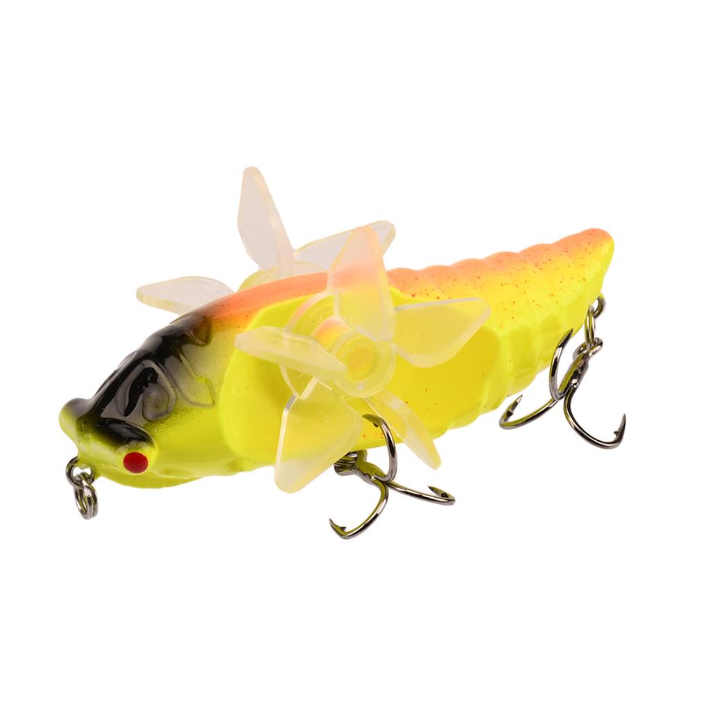 7,5 cm 14G Oberflächen-Rotations-Zikaden-Köder, Bionischer Kunststoff-Hartköder Minnow Traktor-Köder für Süßwasser-Salzwasser-Angeln Angelzubehör