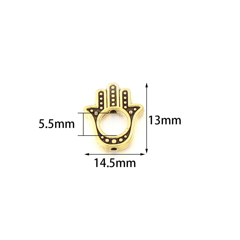 20pcs 3 Colors Hamsa Hand Beads 14.5x13mm Small Fatima Alloy Plam Spacer Beads For DIY Jewelry Making Handmade Necklace Findings