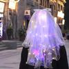 Light Up Wedding Bridal Veil 2 Tiers Bride Pearl Veils LED Bachelorette Bridal Hair Bow Short Tulle Hair Accessories