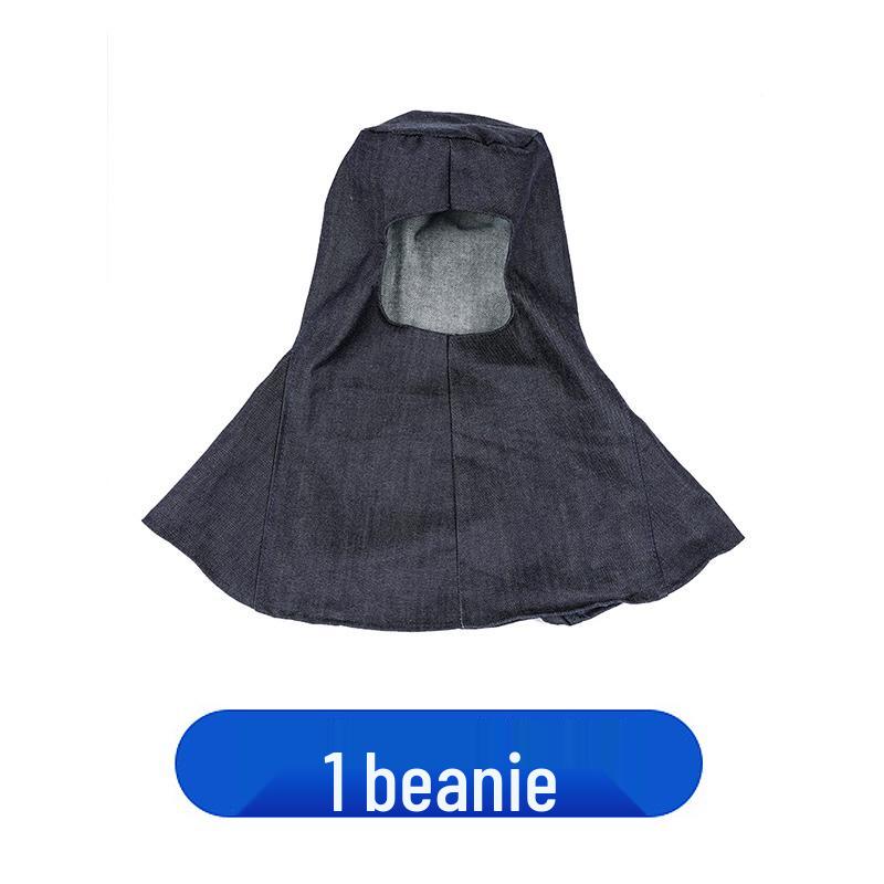 Unisex Durable Denim Summer Hood with Removable Shawl for Industrial Work