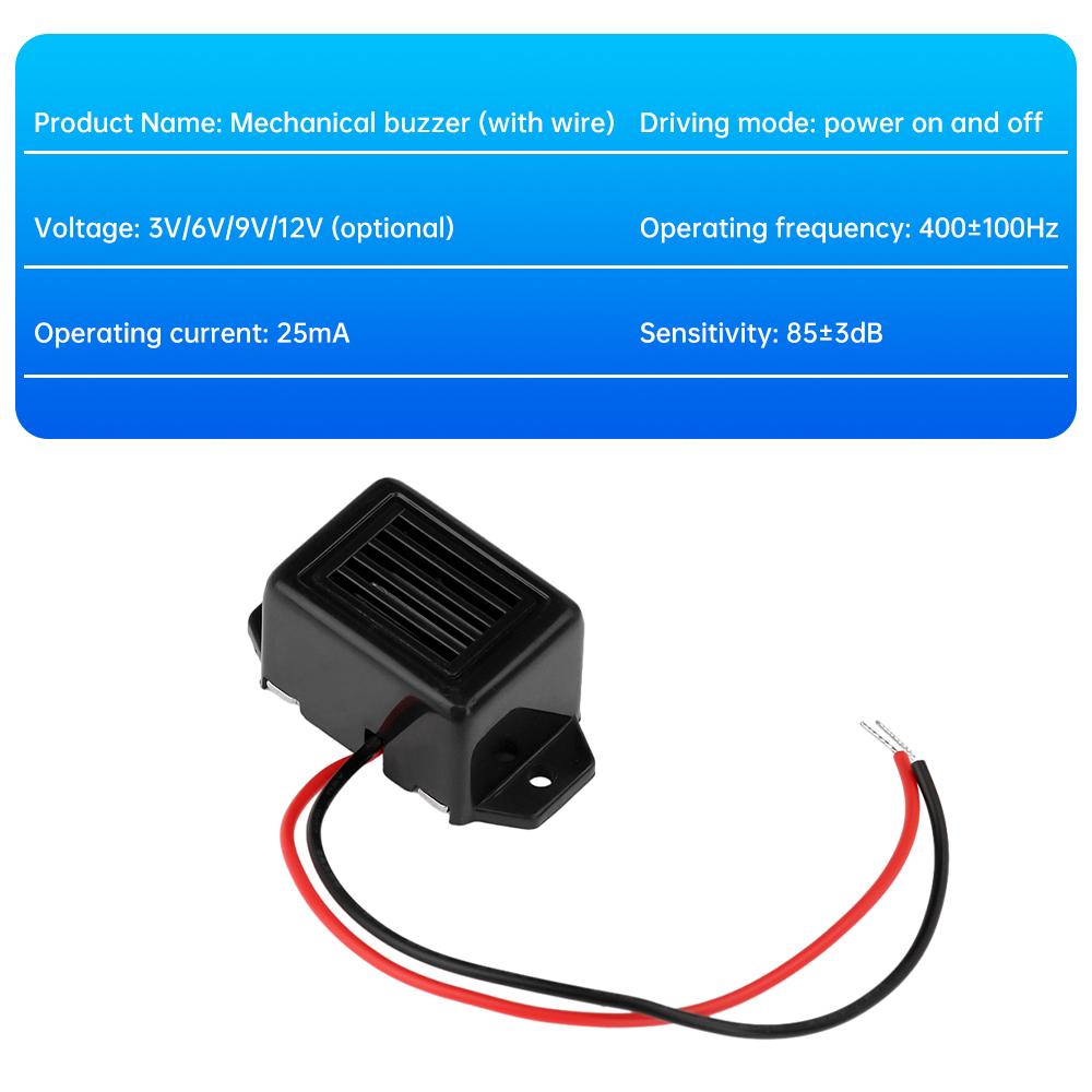 Alarm Buzzer DC 12V 85dB Mini Electronic Alarm Buzzers Constant Tone Active Mechanical Buzzer