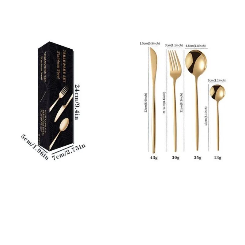24 Buc/set Veselă Oțel Inoxidabil Cuțit Furculițe Linguri Lingurițe Veselă de Masă de Uz Casnic Restaurant Petrecere Tacâmuri Occidentale Cadouri