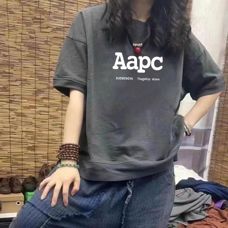 

Women s 100% Cotton Casual Loose Fit Short Sleeve Printed T-Shirt, Plus Size Trendy Half Sleeve Design L (Recommended 100-120 jin) темно-серого