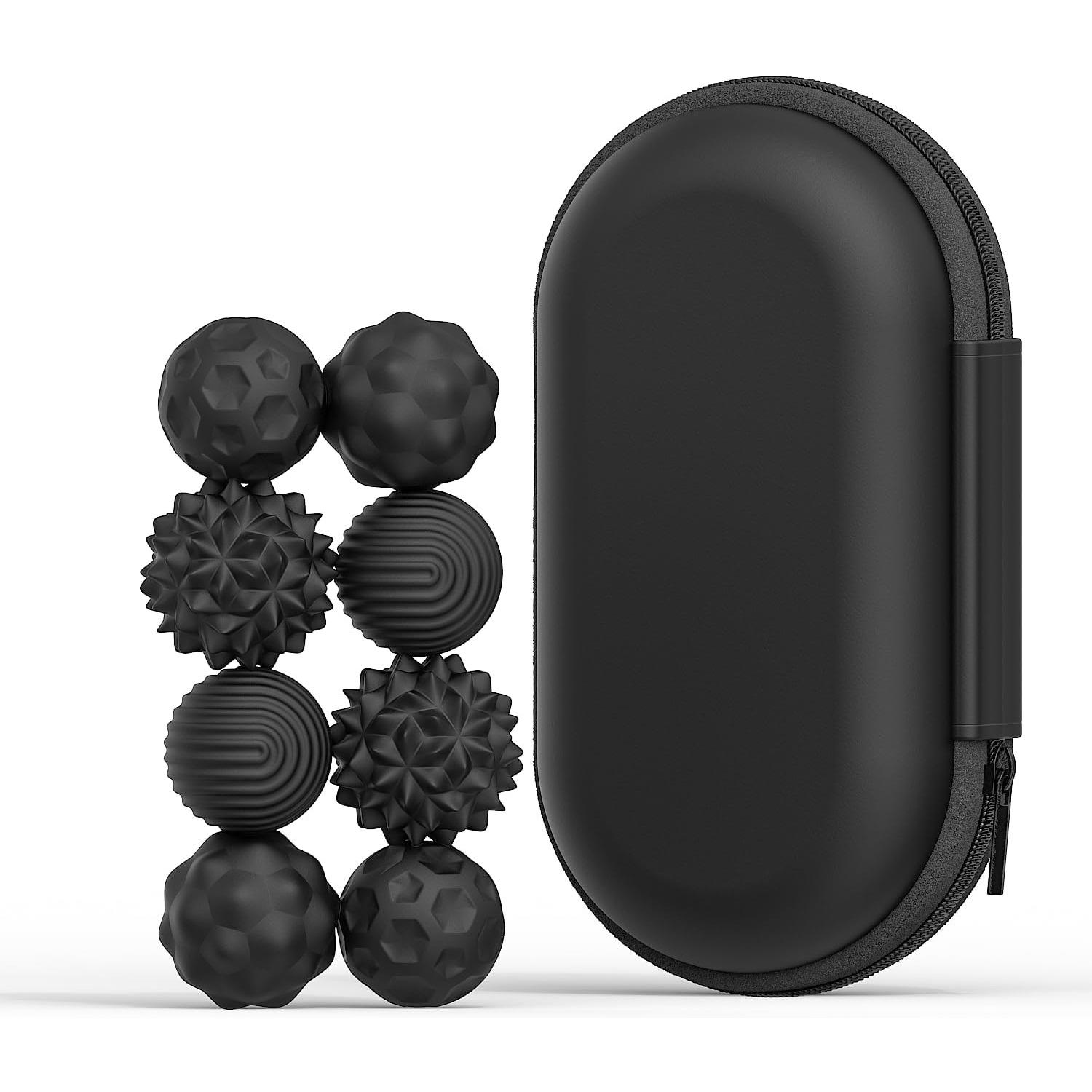 

8шт. Магнитные шарики-фиджет-игрушки, силиконовые сенсорные игрушки для снятия стресса, тихие магниты для стола руководителя с тревогой при СДВГ 2.2*2.2*2.2cm чёрный