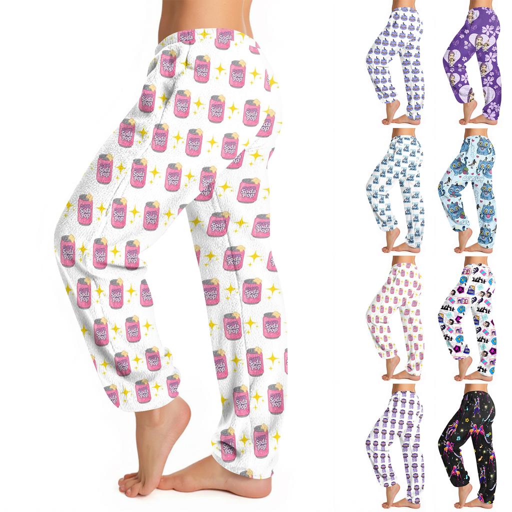 Women's Casual Fashion Print Casual Drawstring Elasticated Waist Pants