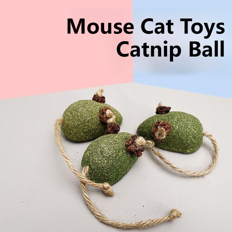 

Mouse Catnip Ball Cat Toys Grass Chew Toy To Remove Hair Ball Molar Rod Mouse Edible Cat Toy Tooth Cleaning Pet Cat Accessories 1 Piece