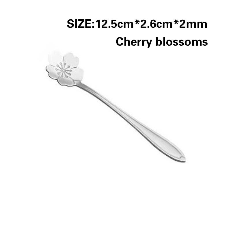 Creative Flower Spoon Stainless Steel Tableware Spoon Dessert Spoon Milk Tea Coffee Spoon