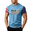 Men's Loose Fit Short Sleeve T Shirt Dad Flag Print Casual Summer Daily Wear Top for Father's Day and Independence Day