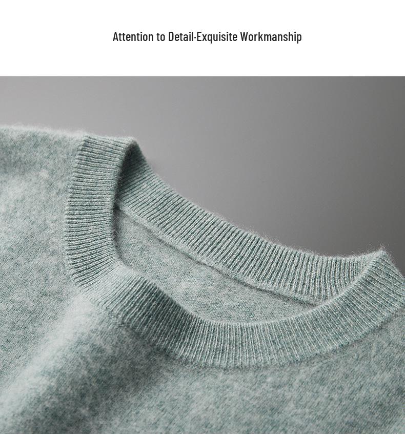 Herren Pullover aus reiner Kaschmirwolle mit Rundhalsausschnitt - Herbst/Winter Business Casual Strickpullover