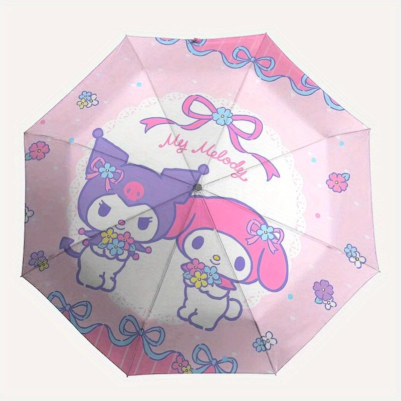 International Women's Day,My Melody Automatic Folding Umbrella-Simple 8-Rib Design, Bright Cartoon Pattern, Durable Iron Frame, Suitable For
