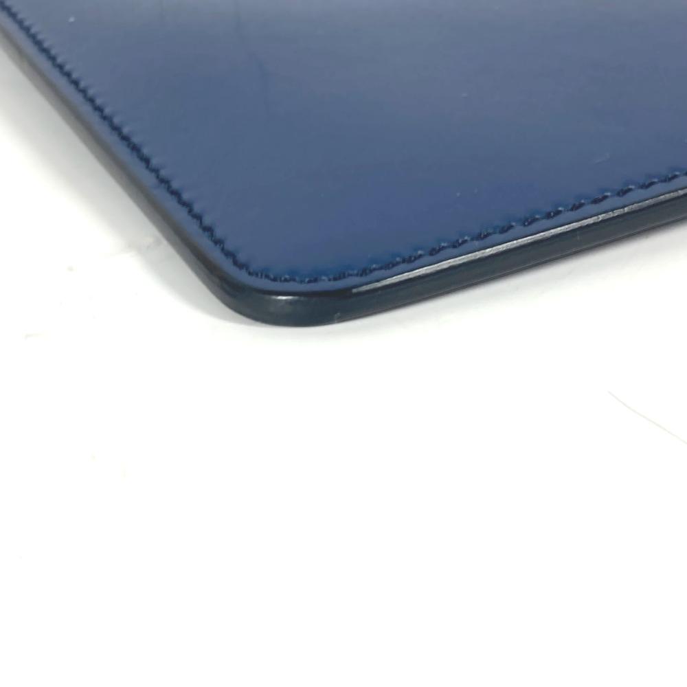 Salvatore Ferragamo Gancini Bag Pouch with Strap Clutch Bag Leather Blue