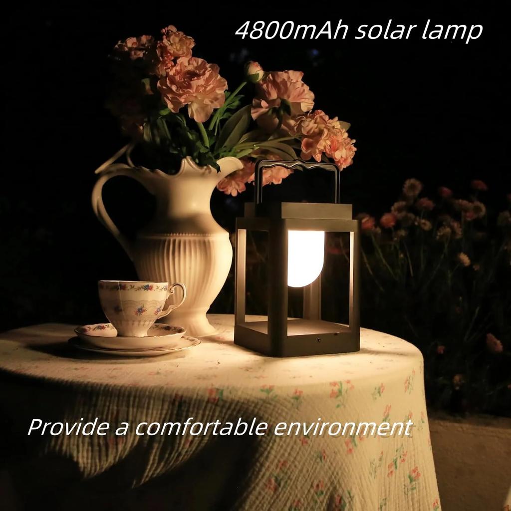 1pcs portable rechargeable solar desk lamp with multi-color adjustable outdoor solar light reading and camping outdoor lighting