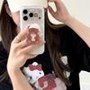 Japanese Korean Polka Dot Little Bear Sleep Cap Phone Case for iPhone 14-17/16 Pro Max.