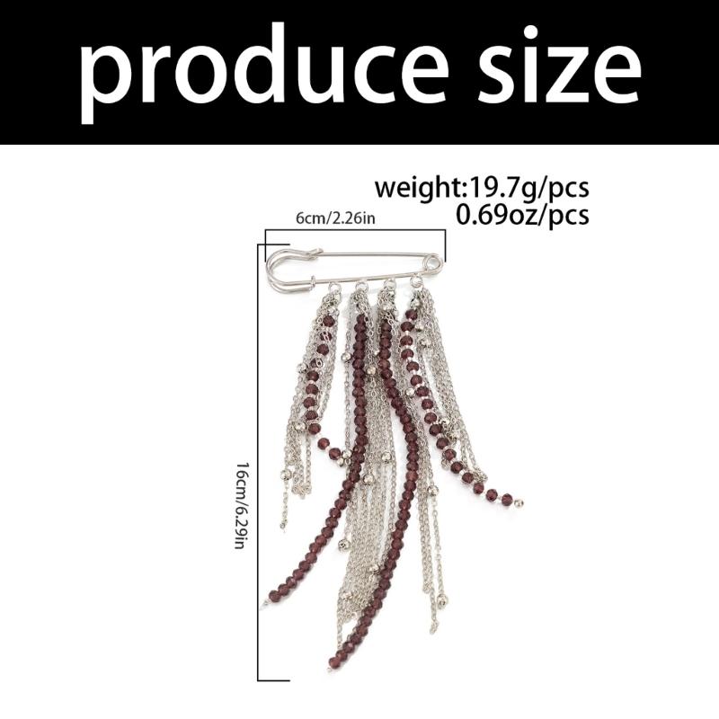 Shimmering Rhinestones Fringe Brooch Fashionable Statement Lapel Pin Accessories For Blazers And Denims