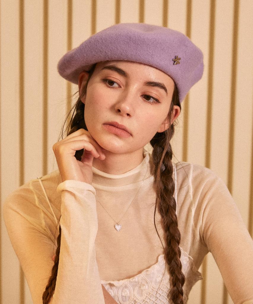 Elkebeullum Adorable Wool Light Purple Beret
