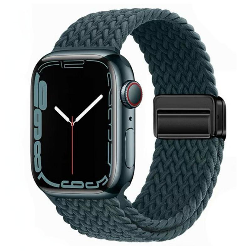 Geflochtenes Solo Loop-Armband aus Nylon für Apple Watch Band Ultra2 49 mm 9 8 7 41 mm Metall-Magnetarmband 45 mm 6 5 4 SE 44 mm verstellbarer elastischer iWatch-Gurt