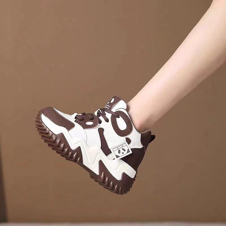 

Fashion 2025New Women Fashion Platform Shoes Spring Breathable Color Block Tourism Casual Sneakers Woman Designer Shoes Zapatos De Mujer 40 коричневый