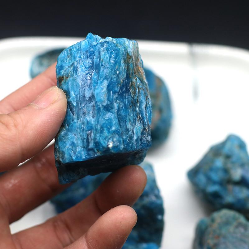 Collection Apatite Natural Blue Gemstone Mineral Specimens Rock Decorate Gift