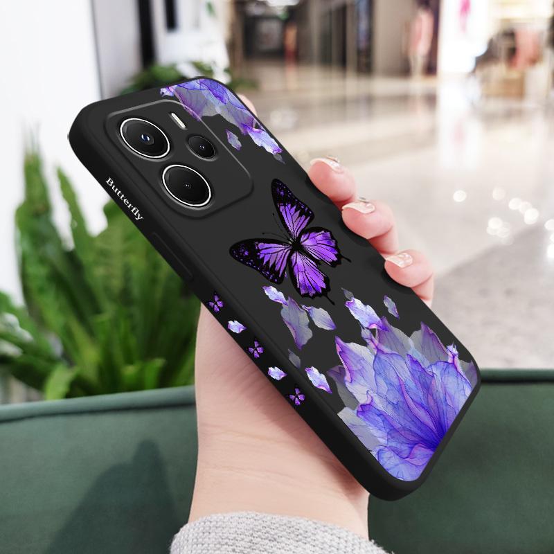 Purple Butterfly Phone Case For Xiaomi Redmi Note 14 13 12 12S 11 11S 10 10S Pro Plus 15 15C 14C 4G 5G Silicone Cover