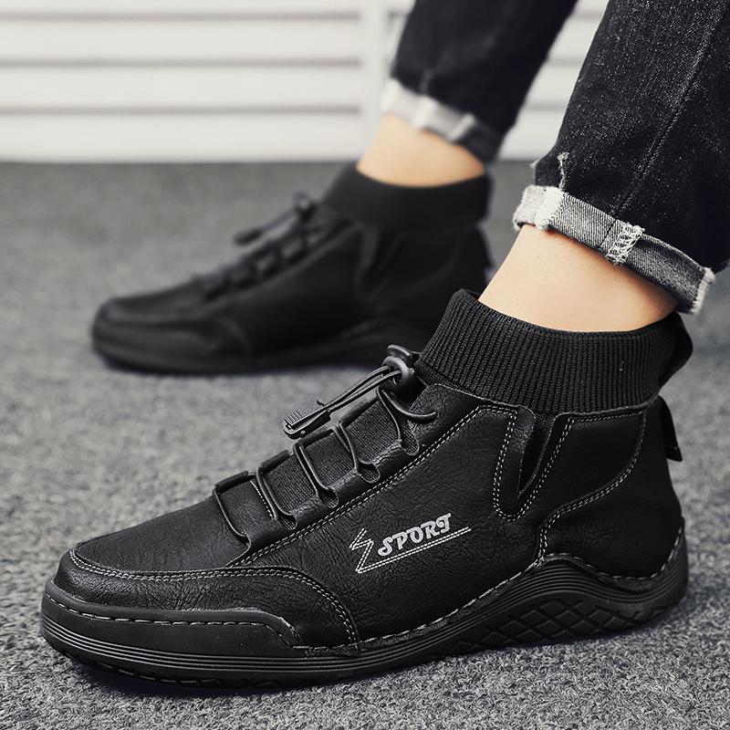 Men Designer Leather Shoes outdoor Handmade Luxury Leisure Casual Moccasin Fashion high top Comfortable men shoes