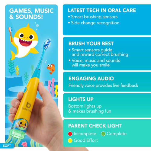 BriteBrush? - Baby Shark's Interactive Smart Kids Toothbrush