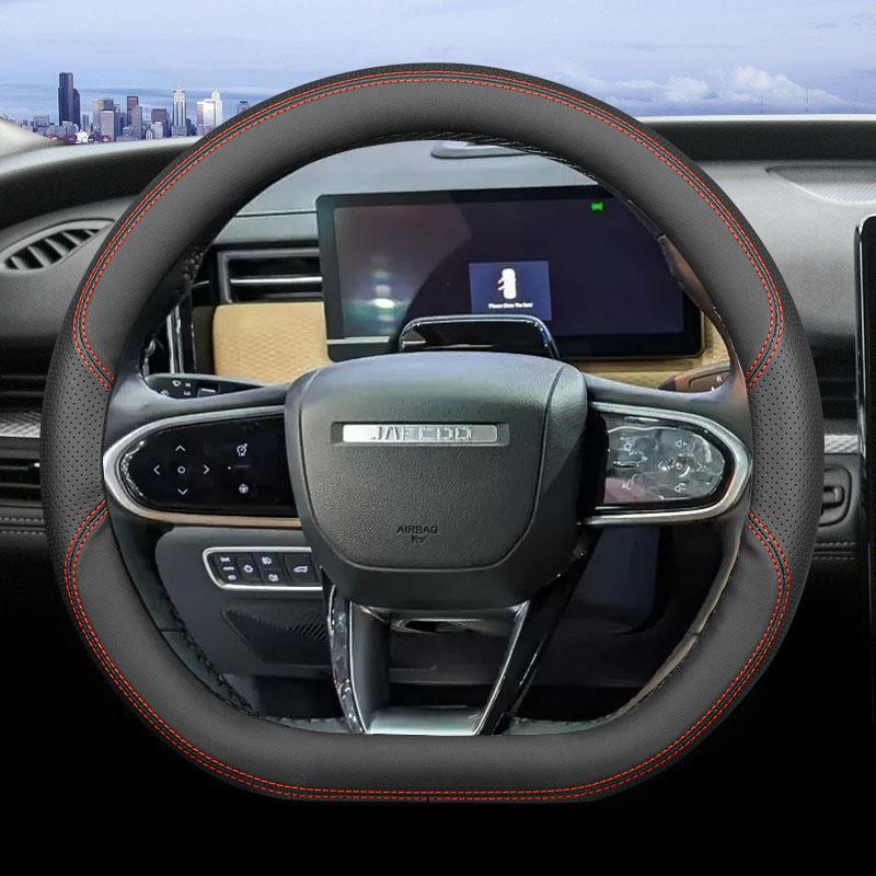 Für CHERY JAECOO J7 J8 Auto Lenkradabdeckung D-Form Ultra Dünnes Leder Anti-Rutsch Dekoration Zubehör 2024 2025