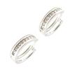 Les Trésors De Lily [L1834] - White 'Goddess' Silver Hoop Earrings (1.5 Cm)