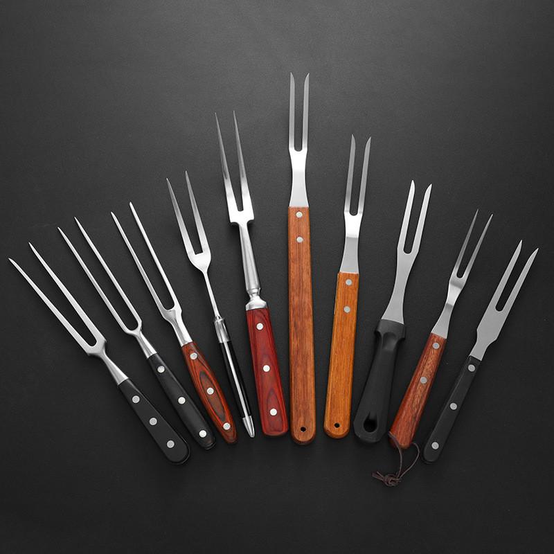 Stainless Steel Bbq Skewers With Wooden Handles For Outdoor Grilling And Meat Piercing