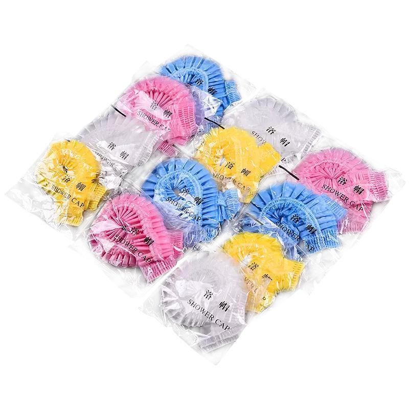 Hochdruck Einweg-Duschhaube - Transparent gestreiftes dickes PE-Plastik für Salon- & Hotelgebrauch