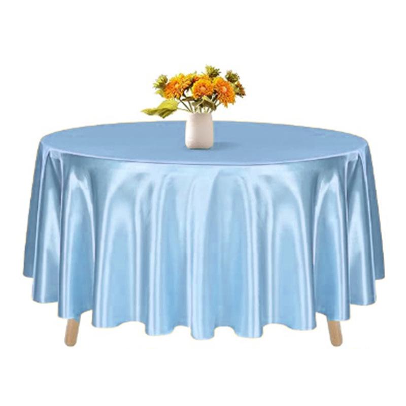 Round Table Cloth Satin Table Cover Gold Polyester for Wedding/Banquet/Restaurant -Silky Satin Dining Soft Table Decorations