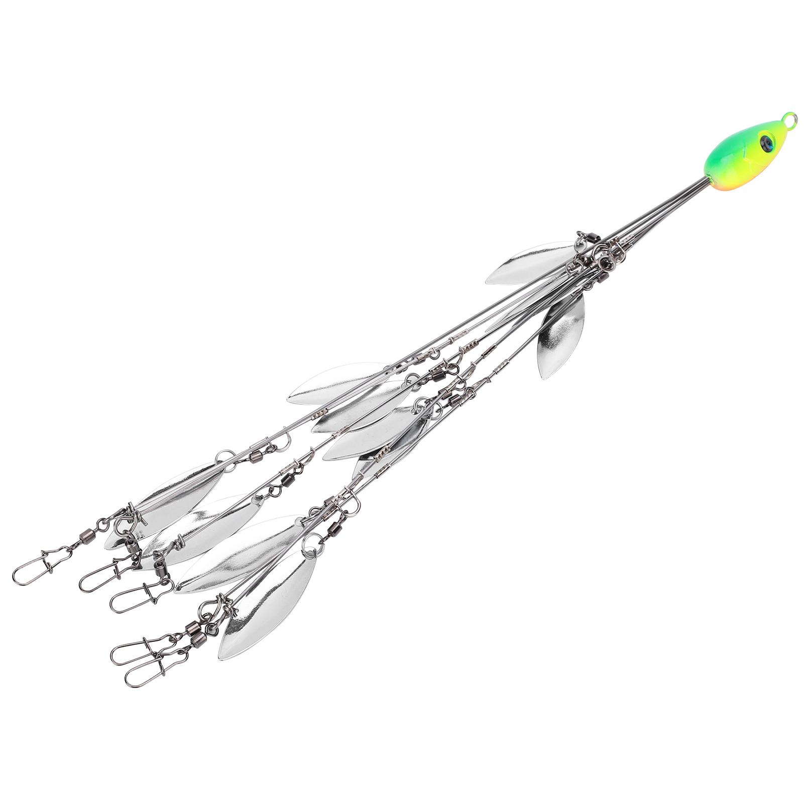 

12-лопастная зонтичная оснастка для рыбалки с несколькими приманками и наживками, набор для искусственной приманки с вертлюжками(зеленый )
