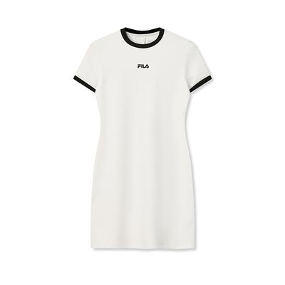 Original Color Block Edge Fashion Simple Classic Retro Casual Versatile Comfortable Round Neck Slim Short Sleeve Dress F51W629301FWT