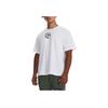 Under Armour Split Logo Print Loose Fit Training T-Shirt Men Tops White 1379557-100
