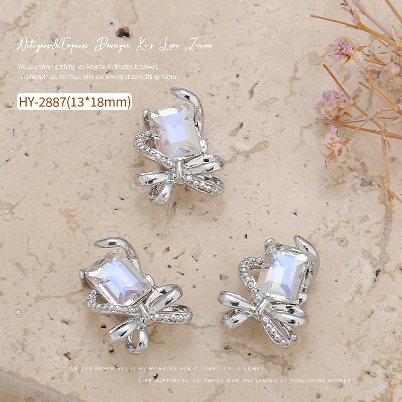 3Pcs Diy Nail Art Decoration 3D Bow-Knot Nail Art Charm  Nail Drill For Manicure Design Accessory