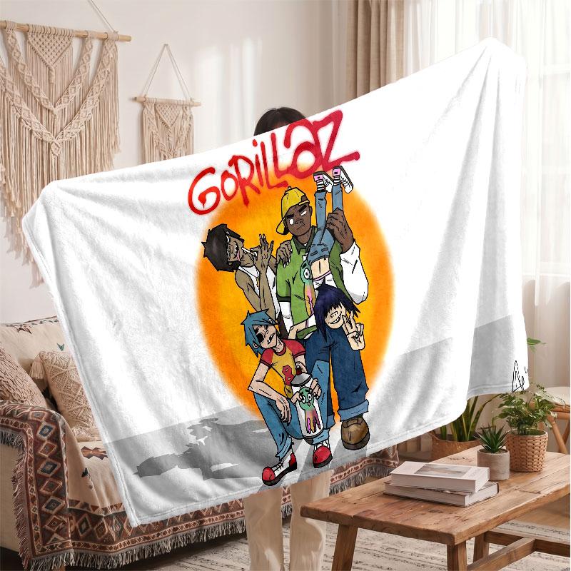 Warm Flannel BlanketGorillaz Soft Cozy Throw Blanket for Bedroom Couch