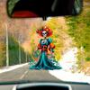 Halloween Car Pendant Skeleton Bride Rearview Mirror Ornament Car Interior Decor Gothic Style Auto Accessories