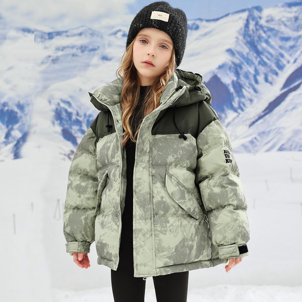 Children's Winter Clothing Thickened, Color-block Down Jacket for Winter