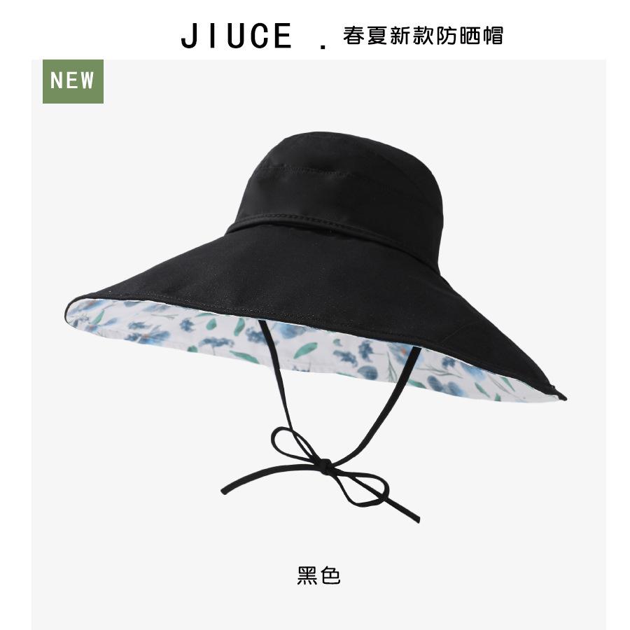 

Extended brim flower cloth outdoor sunscreen empty top hat children TUME big head hat surrounding sunshade cloth hat M（56-58cm）
