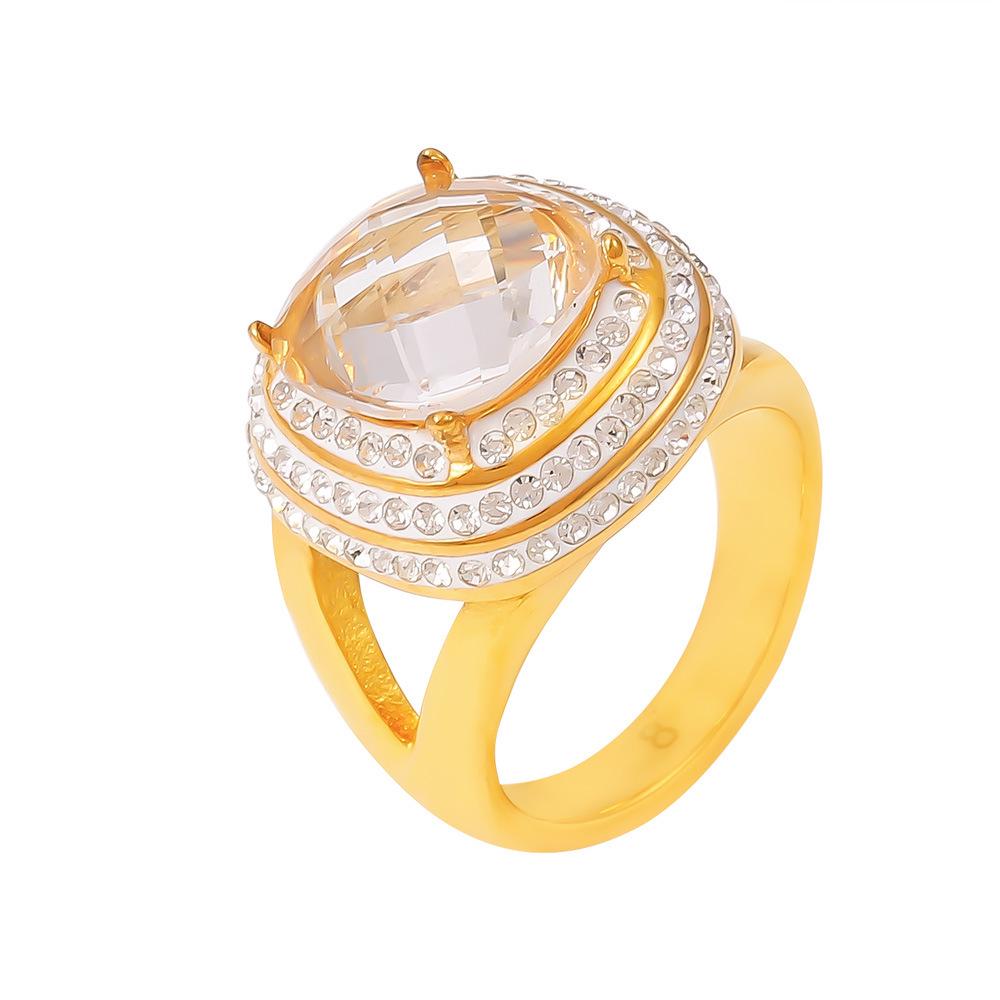18k Gold-Plated Geometric Zircon Multi-layer Ring for Women