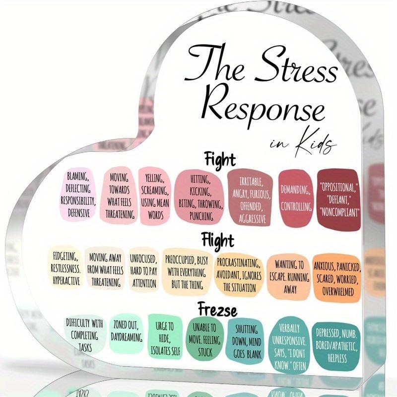 

Stress Responses, Growth mindset sign, Acrylic Heart Keepsake, Therapy Office Decor, Counselor office decor, mental health sign чистый