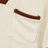 Men's Color Blocked V-neck Patchwork Short Sleeved Casual Breathable Top