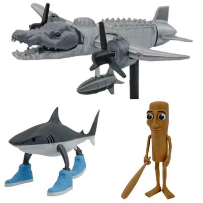 Shark Figurine Tungtungsahur Figure Desktop Decoration Articulated Tralalero Tralala Figure Ornament Funny Doll 3D Printed Toy