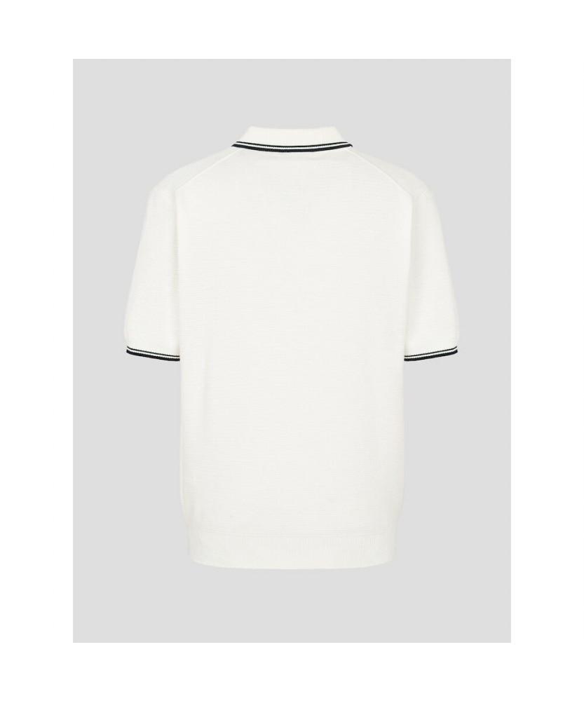 Binpolmen Crochet Tipping Collar Neck Knit Ivory