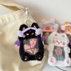 Animals Cartoon Photocard Holder Devil Cat Plush Hollow Photo Frame Capybara Keychain  Kids Couple