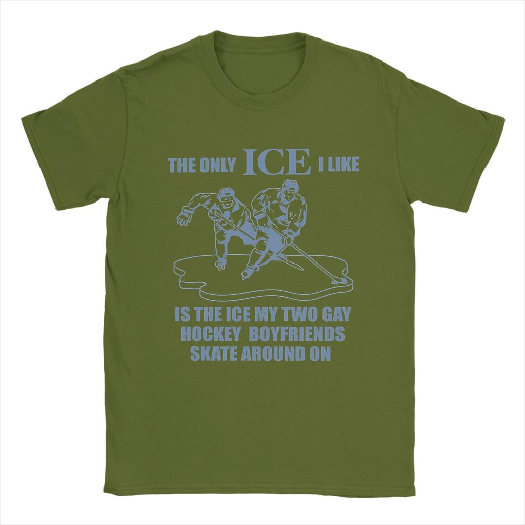 The Only Ice I Like Is The One My Hockey Boyfriends Skate On TShirts for Unisex Heated Rivalry Fun Pure Cotton Tee T Shirts