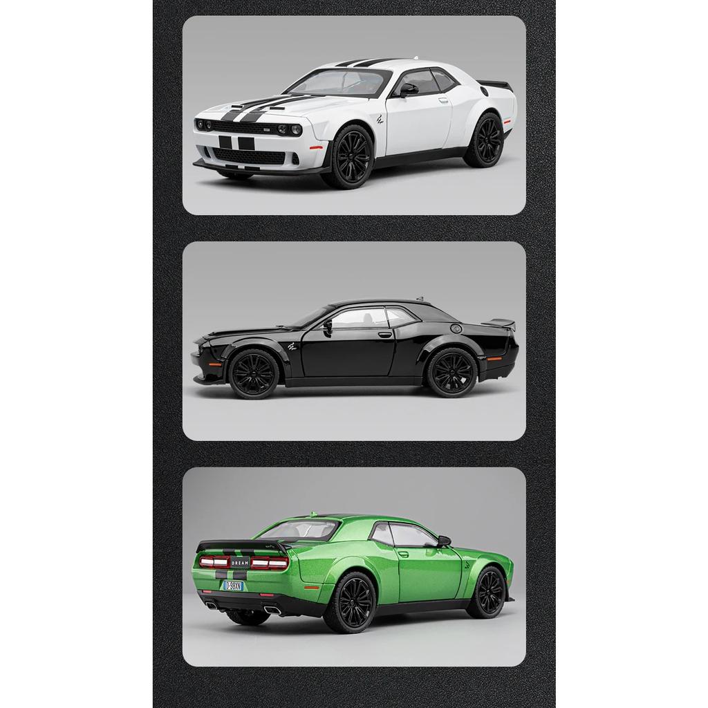 1/22 Dodge Challenger Redeye Hellcat Super Muscle Sportbil Legering Metall Gjuten Bilmodell Ljud & Ljus Samling Hobbys Gåva