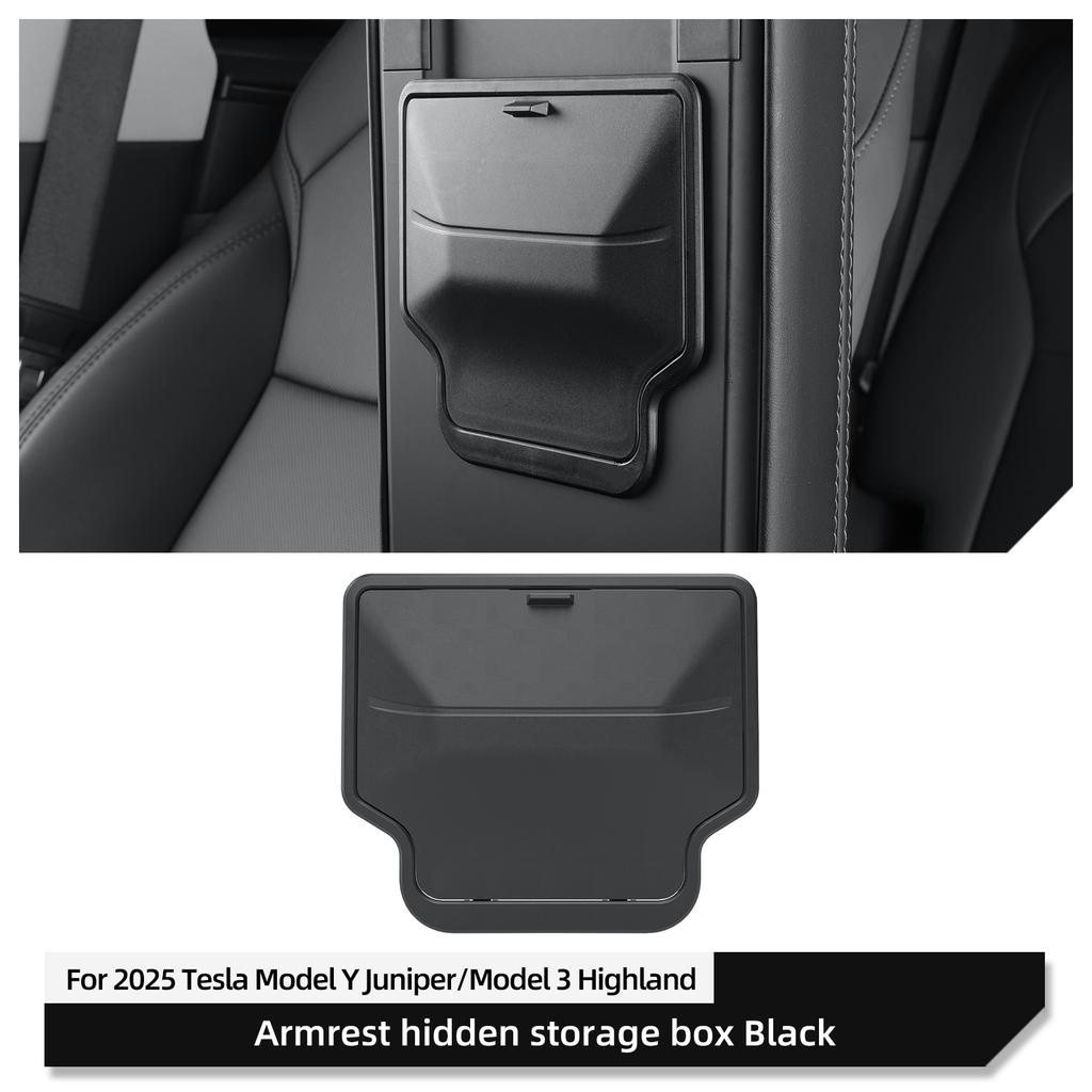 For Tesla Model Y Launch 2025 Juniper/Model 3 Highland Car Armrest Hidden Storage Box Organizer Accessories Tidying