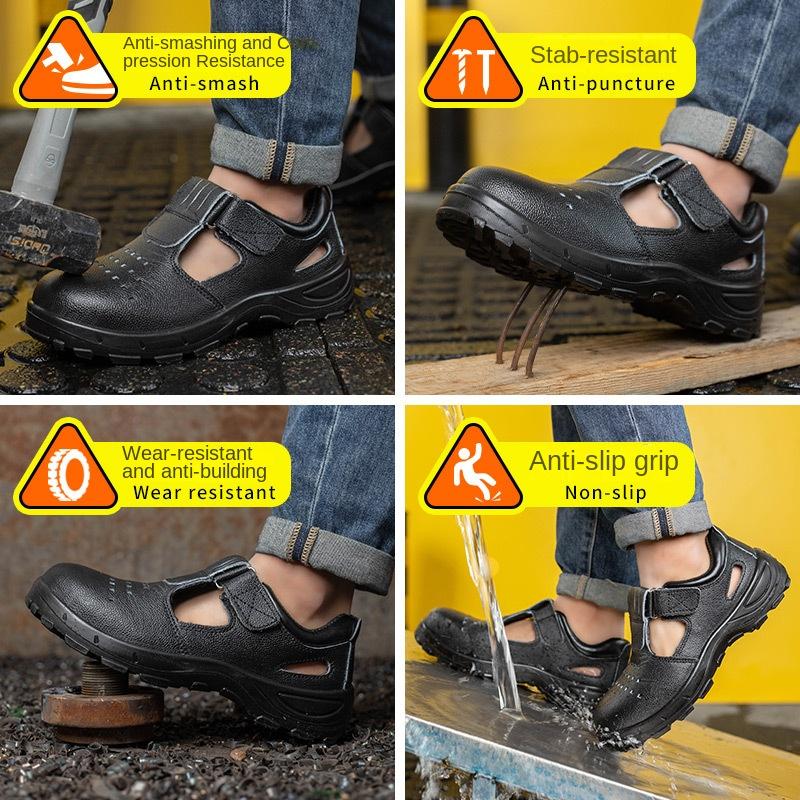 Men's Labor Insurance Sandals Anti-static, Deodorant, Smashing, Anti-puncture, Comfortable Construction Site Protective Safety Shoes