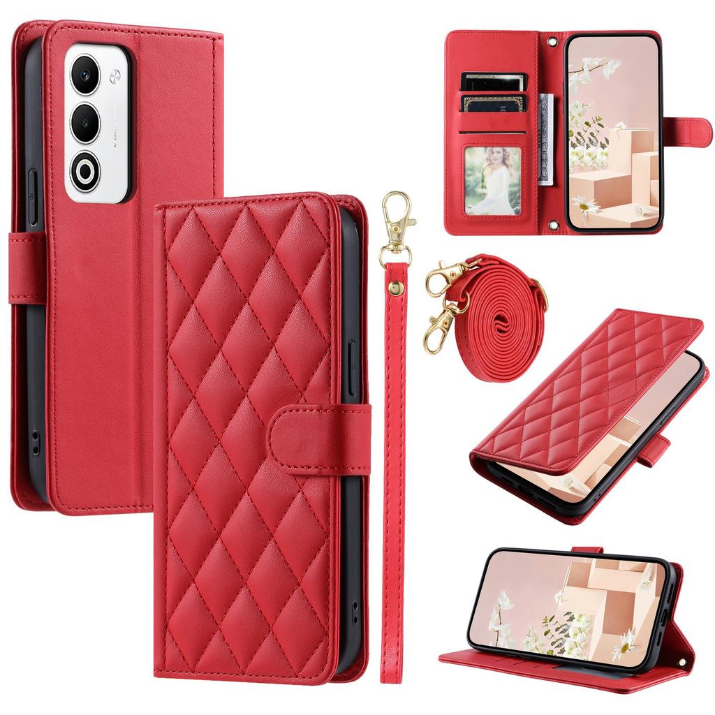 For Oppo A5 5G/4G Case Wallet Rhombus Grid PU Leather Phone Cover