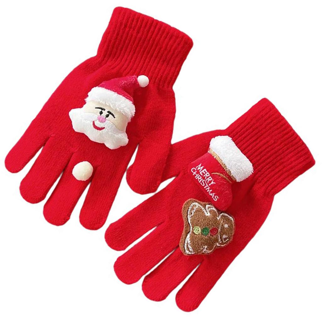 Luvas de Homem de Gengibre de Natal para Todas as Idades Luvas Tricotadas Macias Adoráveis Luvas de Mão com Tema Festivo para Usar no Natal